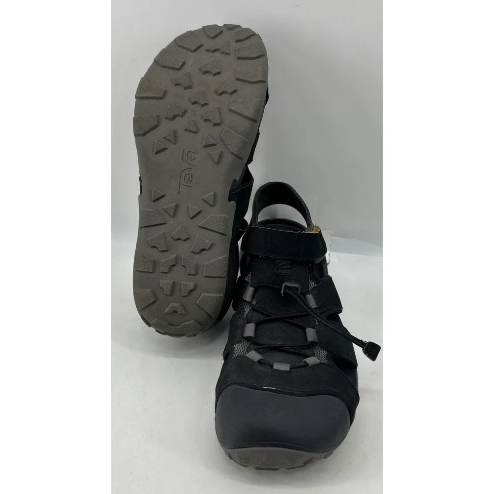 Teva Flintwood Black Water Sandals Slip On Hook And Loop Men's Size 12